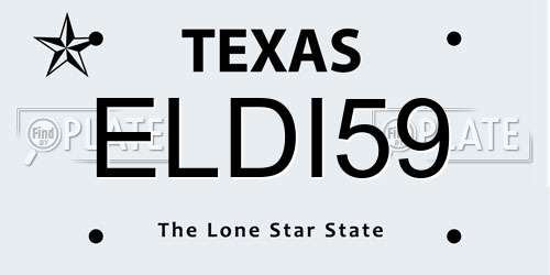 ELDI59 Texas License Plate