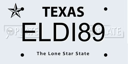 ELDI89 Texas License Plate