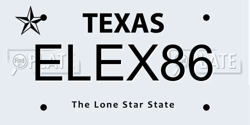 ELEX86 Texas License Plate