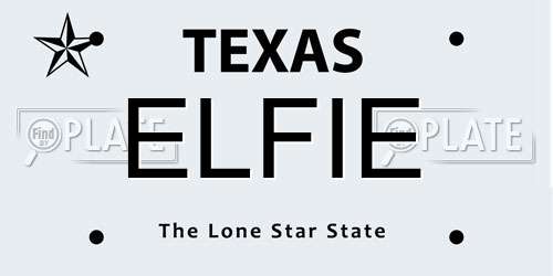 ELFIE Texas License Plate
