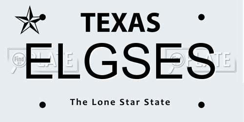 ELGSES Texas License Plate