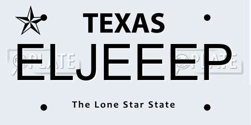 ELJEEEP Texas License Plate