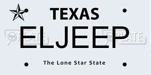 ELJEEP Texas License Plate