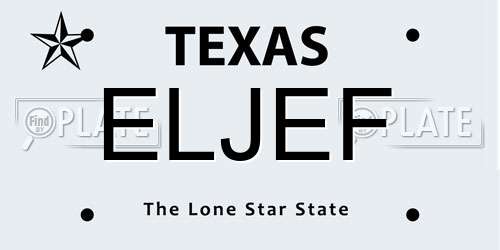 ELJEF Texas License Plate