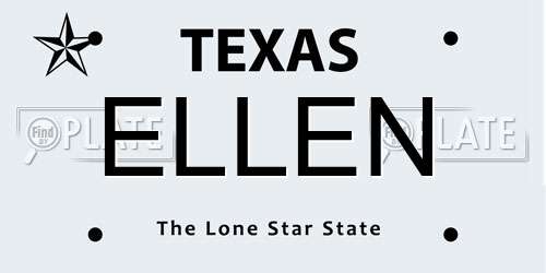 ELLEN Texas License Plate