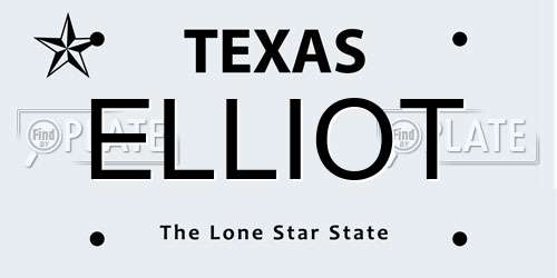 ELLIOT Texas License Plate