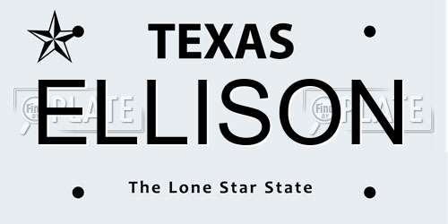 ELLISON Texas License Plate