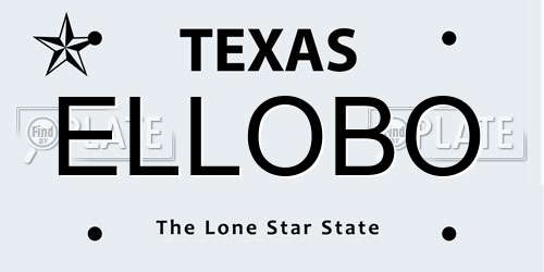 ELLOBO Texas License Plate