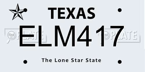 ELM417 Texas License Plate