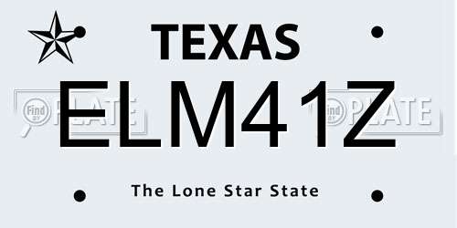 ELM41Z Texas License Plate