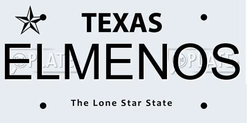 ELMENOS Texas License Plate