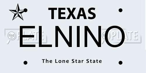 ELNINO Texas License Plate
