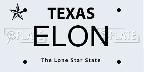 ELON Texas License Plate