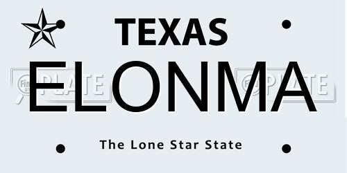 ELONMA Texas License Plate