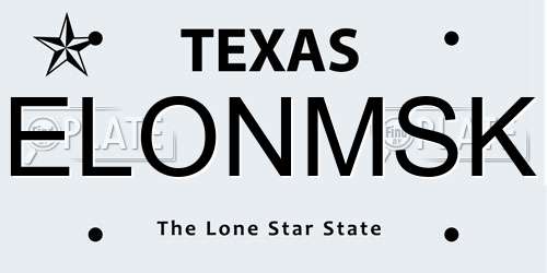ELONMSK Texas License Plate