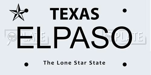 ELPASO Texas License Plate