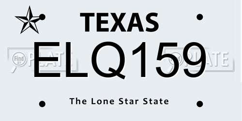 ELQ159 Texas License Plate