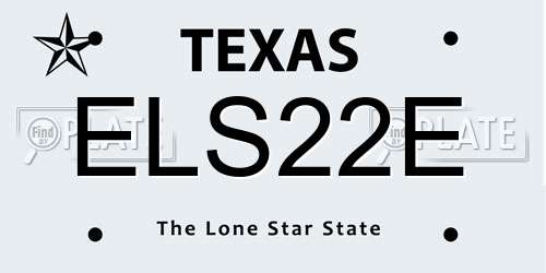 ELS22E Texas License Plate