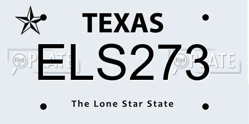ELS273 Texas License Plate