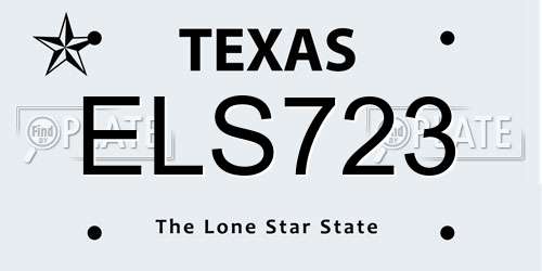 ELS723 Texas License Plate