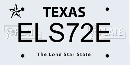 ELS72E Texas License Plate