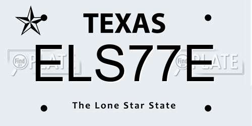 ELS77E Texas License Plate