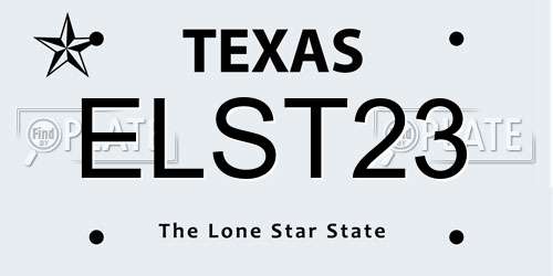 ELST23 Texas License Plate