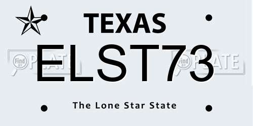 ELST73 Texas License Plate