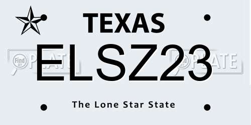 ELSZ23 Texas License Plate