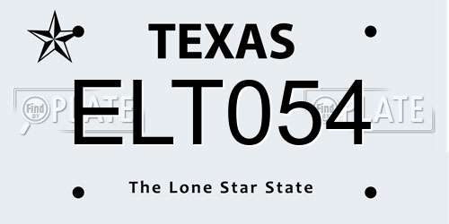 ELT054 Texas License Plate
