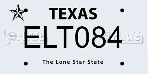 ELT084 Texas License Plate