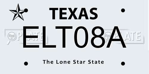 ELT08A Texas License Plate