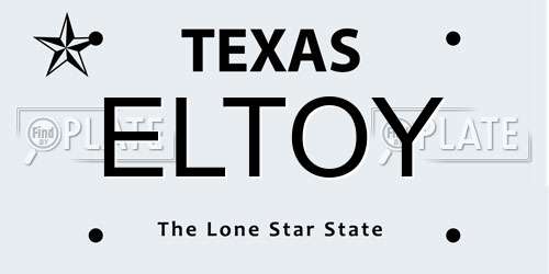 ELTOY Texas License Plate