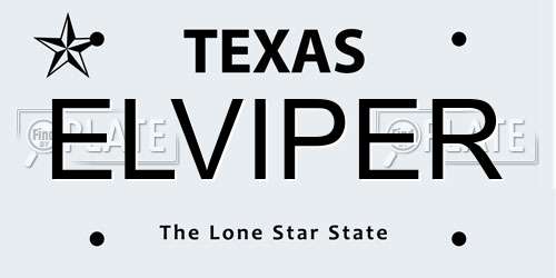 ELVIPER Texas License Plate