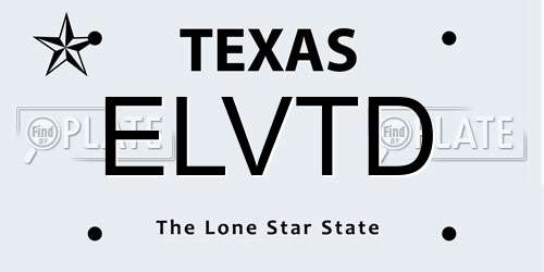 ELVTD Texas License Plate