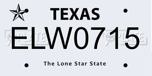 ELW0715 Texas License Plate