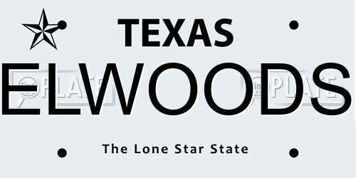 ELWOODS Texas License Plate