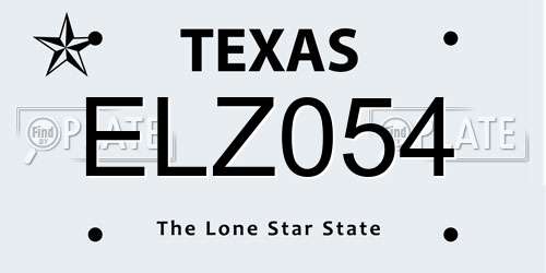 ELZ054 Texas License Plate