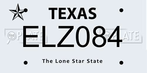 ELZ084 Texas License Plate