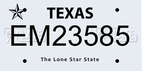 EM23585 Texas License Plate