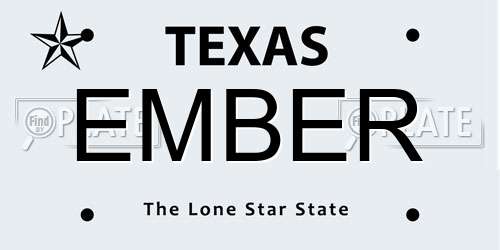 EMBER Texas License Plate