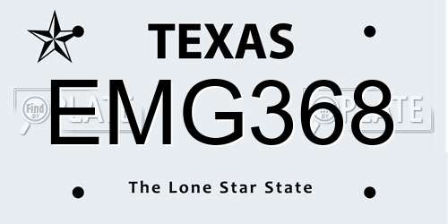 EMG368 Texas License Plate