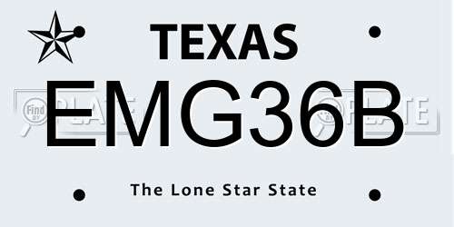 EMG36B Texas License Plate