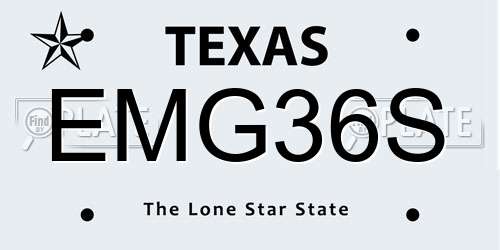 EMG36S Texas License Plate