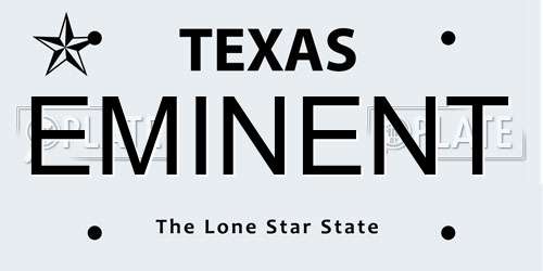 EMINENT Texas License Plate