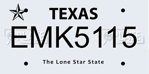 EMK5115 Texas License Plate
