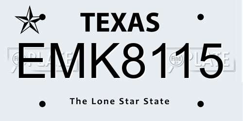 EMK8115 Texas License Plate