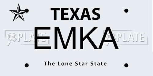 EMKA Texas License Plate