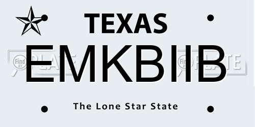 EMKBIIB Texas License Plate