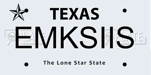 EMKSIIS Texas License Plate